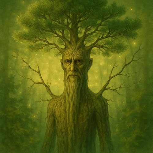 Das Bild zeigt eine Bildmontage einer Person mit Bart, die als Baum dargestellt wird.